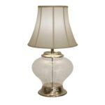 BASE P/ ABAJUR DELHI VIDRO TRANSPARENTE METAL CROMADO BAI0034TR BELLA - Miniatura