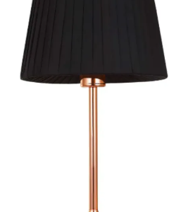 Cúpula Baju Tecido Preto Metal Cobre OP049TS Bella