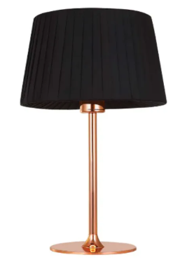 Cúpula Baju Tecido Preto Metal Cobre OP049TS Bella