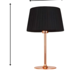 Cúpula Baju Tecido Preto Metal Cobre OP049TS Bella - Miniatura