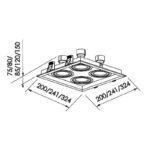 EMBUTIDO RECUADO II PAR16 200x75MM IN50324BT NEWLINE - Miniatura