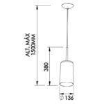 PENDENTE BILBOQUE CFL EM ALUMÍNIO PRETO COM COBRE 109PTCOCO NEWLINE - Miniatura