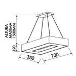 PENDENTE CHESS RETANGULAR COBRE 72cm 185CO NEWLINE - Miniatura