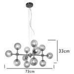 PENDENTE METAL VIDRO ÂMBAR ESFERA PD987 NEWLINE - Miniatura