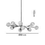 PENDENTE VIXEN 9 BRAÇOS METAL/VIDRO PD1172 NEWLINE - Miniatura