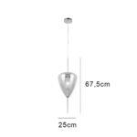 PENDENTE VIDRO METAL CUPULA FUME 25×26,5cm PD1292-FM NEWLINE - Miniatura