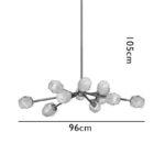 PENDENTE VIXEN 12 BRAÇOS METAL/VIDRO PD1173 NEWLINE - Miniatura