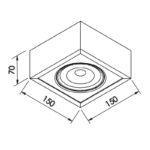 PLAFON BOX LED PCI LED INTEGRADO 150x70mm 563BT NEWLINE - Miniatura