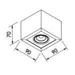 PLAFON BOX LED PCI LED INTEGRADO 90x70mm 560BT NEWLINE - Miniatura