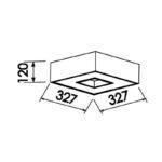 PLAFON CHESS QUADRADO COBRE 327x120mm 170CO NEWLINE - Miniatura