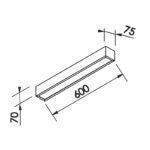 PLAFON SOBREPOR V PRETO 75x600x70mm 460LED3-PT NEWLINE - Miniatura