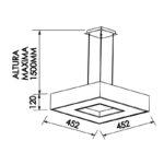 PENDENTE CHESS QUADRADO BRANCO 452mm 180BT NEWLINE - Miniatura