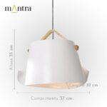 PENDENTE LEON BRANCO ALUMINIO MADEIRA 30473 MANTRA - Miniatura