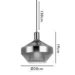 PENDENTE C/ VIDRO EXTERNO FUMÊ PD1096 NEWLINE - Miniatura