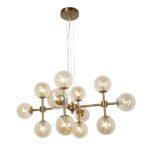 PENDENTE METAL VIDRO ÂMBAR ESFERA PD987 NEWLINE - Miniatura