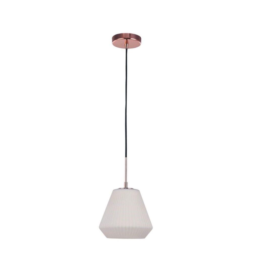 PENDENTE EM VIDRO ONDULADO LEITOSO 20cm PD1141 NEWLINE