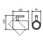 SPOT LISSE PRETO C/ ADAPTADOR AR70 76x135x120mm IN50945PT NEWLINE - Miniatura