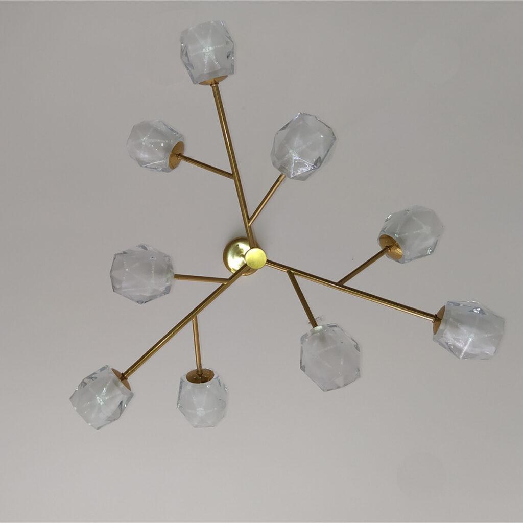 PENDENTE VIXEN 9 BRAÇOS METAL/VIDRO PD1172 NEWLINE