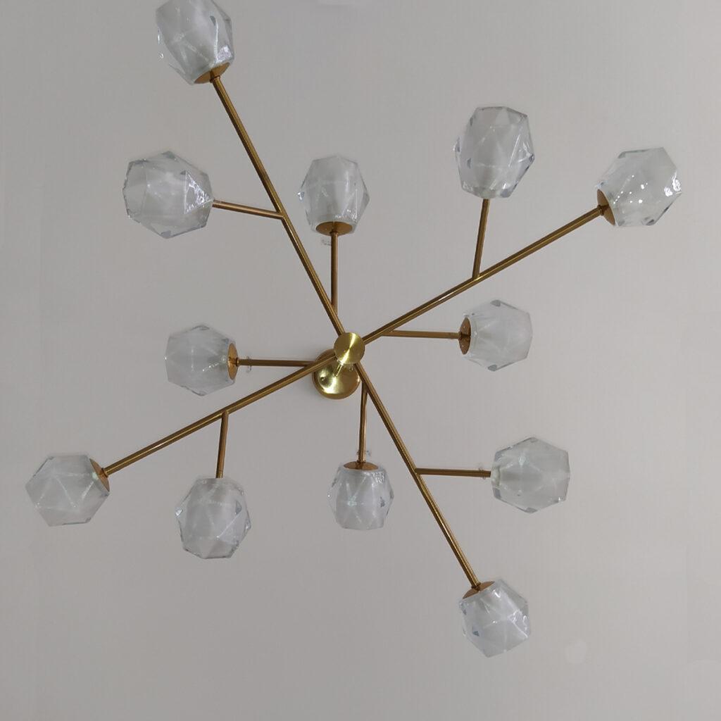 PENDENTE VIXEN 12 BRAÇOS METAL/VIDRO PD1173 NEWLINE