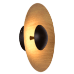 ARANDELA / PLAFON WOOD LED 32W 3000K DE ALUMÍNIO PRETA E MADEIRA CH0607-3 CHANDELIE - Miniatura