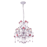 LUSTRE SÃO PETERSBURGO PROVENÇAL BRANCO 5L E14 CRISTAL CH1037-BR CHANDELIE - Miniatura