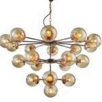 LUSTRE SPUTNIK PRETO E ROSE 20L E27 CH2751-4 CHANDELIE - Miniatura
