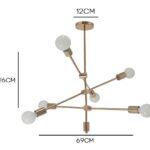 PENDENTE SPUTNIK ROSE SINGLE 6L E27 CH2753-1 CHANDELIE - Miniatura