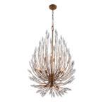 PENDENTE KIEZZA OURO VELHO 16L E14 DE CRISTAL TRANSPARENTE CH2106-4 CHANDELIE - Miniatura