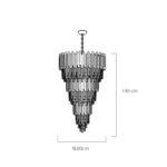LUSTRE DE CRISTAL E COBRE LOUIS 21L CHANDELIE - Miniatura