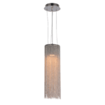 PENDENTE MOAI 1L GU10 DE CRISTAL NÍQUEL REDONDO CH2102-2 CHANDELIE - Miniatura