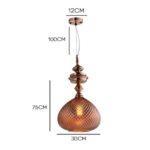 PENDENTE PYLON E27 DE VIDRO ROSÊ CH71102-C CHANDELIE - Miniatura