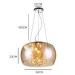 PENDENTE SIDNEY 6L G9 DE VIDRO METALIZADO ÂMBAR 500X230MM BLL03-A CHANDELIE - Miniatura