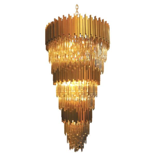 LUSTRE DE CRISTAL E COBRE GRANDE