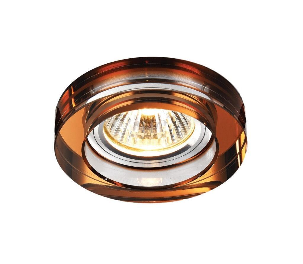 SPOT EMBUTIDO ESTOCOLMO 1L GU10 DE CRISTAL REDONDO COBREADO CH0007 CHANDELIE