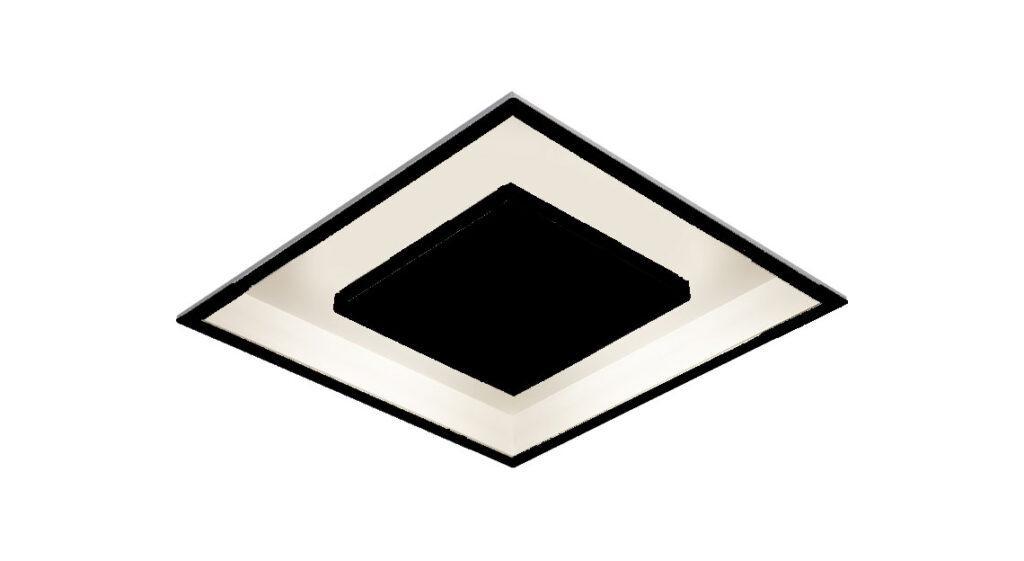 PLAFON EMBUTIR QUADRADO DOUX 18,5W 3000K PRETA LUMICENTER