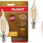 LAMPADA LED FILAMENTO VELA CHAMA RETRO 2W AMBAR AVANT - Miniatura