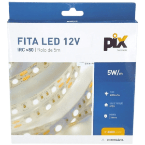 FITA LED IP20 5W/M 60LED 12V 3000K CT/5M PIX