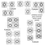 SPOT EMBUTIDO CONECTA BRANCO E PRETO BELLA - Miniatura