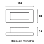 LED BALIZADOR LITTEN PAREDE EMBUTIR 4X2 PRETO 2W  BIV 3000K BLUMENAU - Miniatura