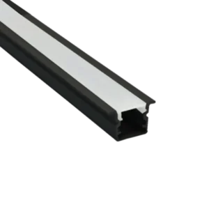 PERFIL P/FITA LED BABY EMBUTIR PRETO 8MM 2M GAYA