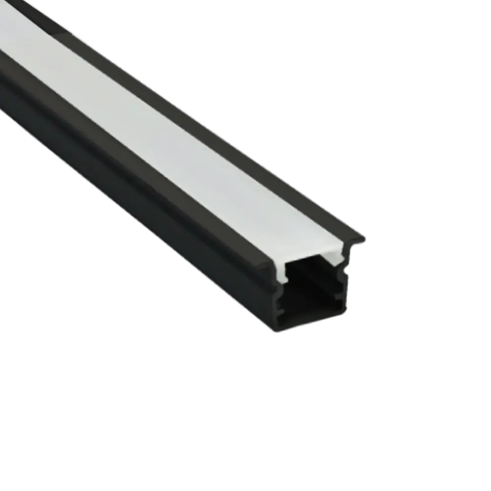 PERFIL P/FITA LED BABY EMBUTIR PRETO 8MM 2M GAYA