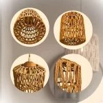 PENDENTE RUSTICO MADEIRA PALHA FIBRA SISAL PREMIUM GILI-17 - Miniatura