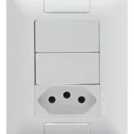 Interruptor 4X2 2 Teclas Simples + Tomada 20A Branco Tramontina Aria 57241071 - Miniatura