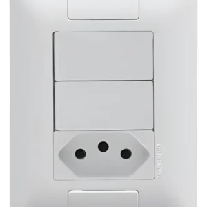 Interruptor 4X2 2 Teclas Simples + Tomada 20A Branco Tramontina Aria 57241071