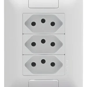 Tomada 4X2 Tripla 2 Polos + Terra 10A Tramontina Branco Aria 57241076