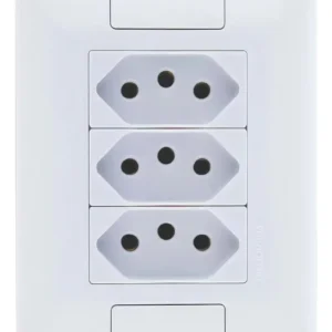Tomada 4X2 Tripla 2 Polos + Terra 20A Tramontina Branco Aria 57241079
