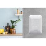 Conjunto 4×2 com 2 Interruptores Paralelos Tramontina Aria 6 A 250 V Branco – Ref. 57241041 - Miniatura