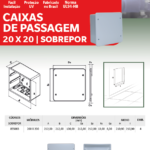 Caixa de Passagem de Sobrepor 20 x 20 cm em PVC Branca Rohdina Rohdbox – Ref. 825083 - Miniatura