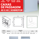 Caixa de Passagem de Sobrepor 40 x 40 cm em PVC Branca Rohdina Rohdbox – Ref. 825085 - Miniatura