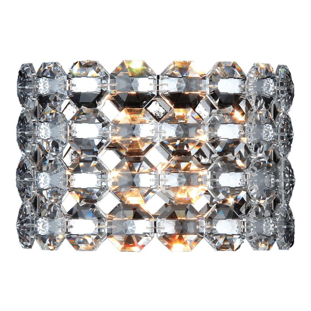 ARANDELA COPENHAGUE 2L G9 DE CRISTAL K9 CASTANHA TRANSPARENTE A70020-C CHANDELIE